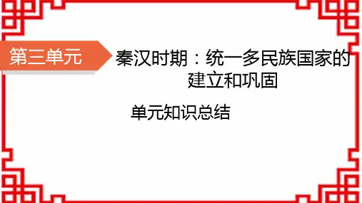 七年级历史上册精品课件 第三单元 秦汉时期：统一多民族国家的建立和巩固 单元知识总结3