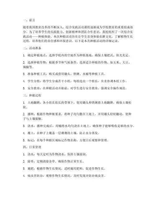 综合实践种植记录