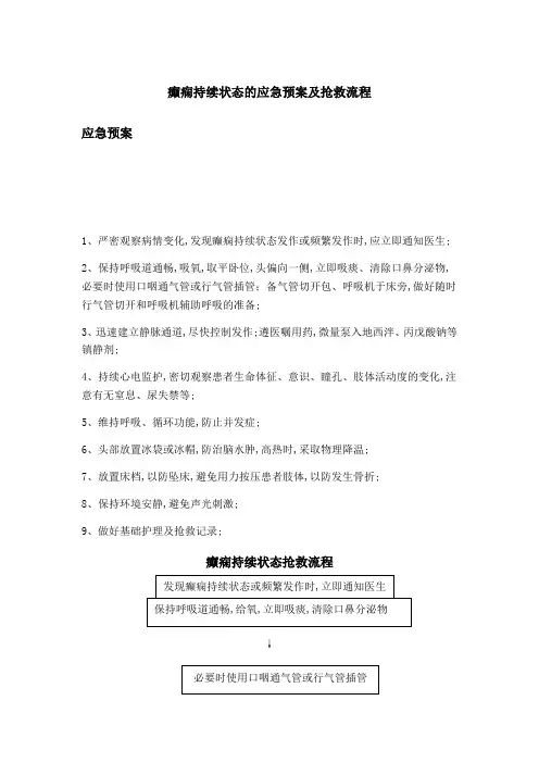 癫痫持续状态的应急预案及抢救流程