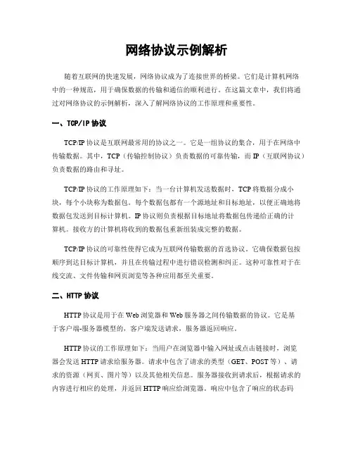 网络协议示例解析