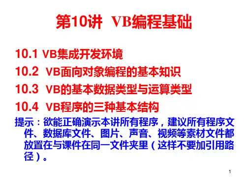 第10讲 VB编程基础PPT课件