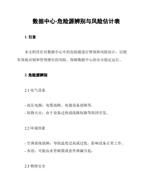 数据中心-危险源辨别与风险估计表
