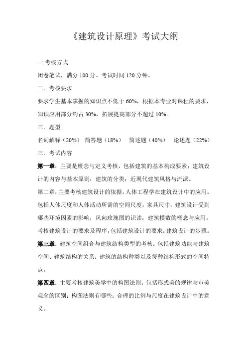 《建筑设计原理》考试大纲
