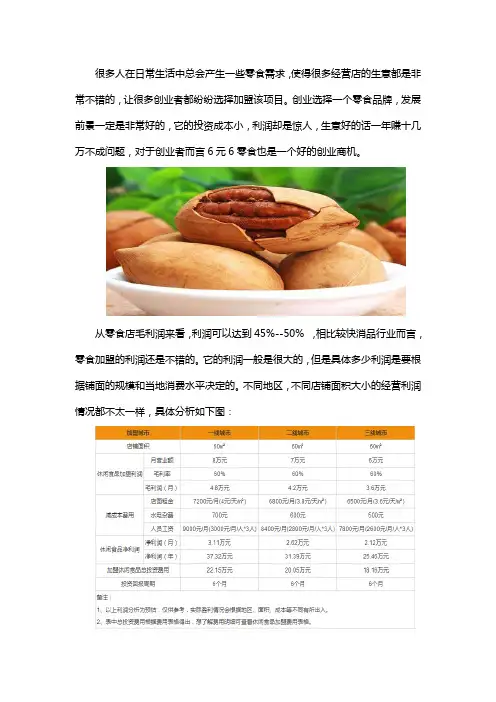 六块六休闲食品利润怎么样啊