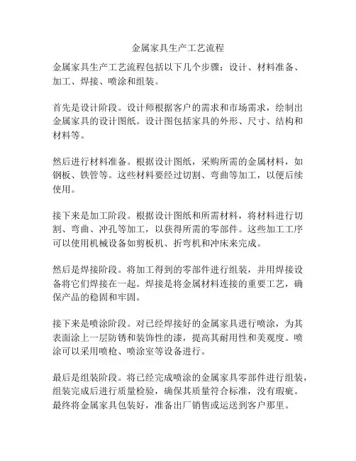金属家具生产工艺流程