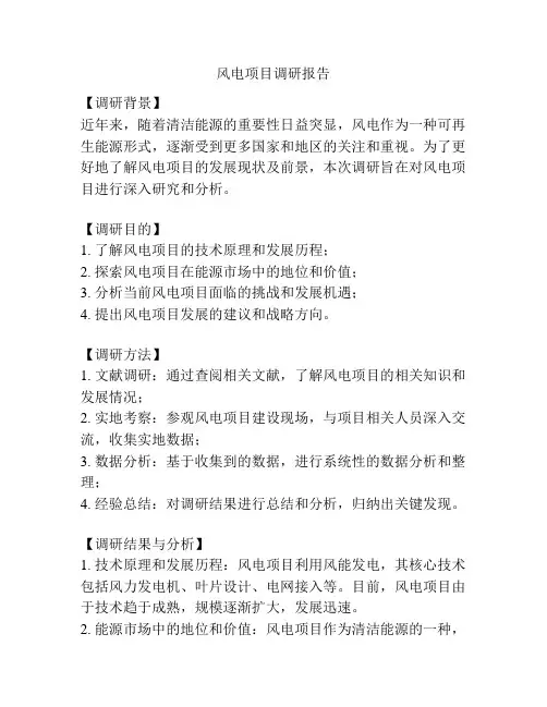 风电项目调研报告