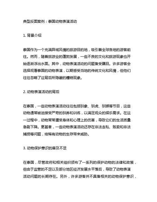 文化和旅游 典型反面案例方面