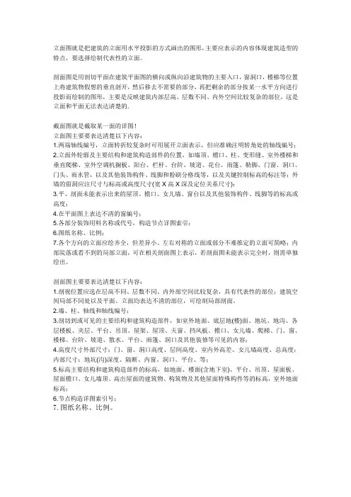 什么是立面图什么是剖面图