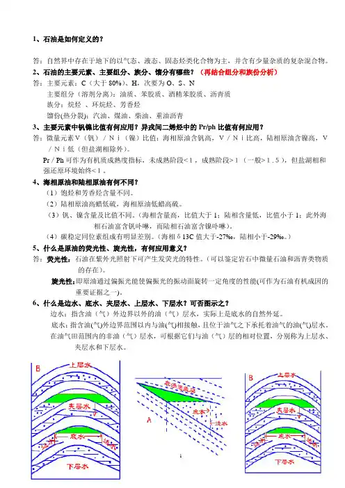 石油地质学作业总要
