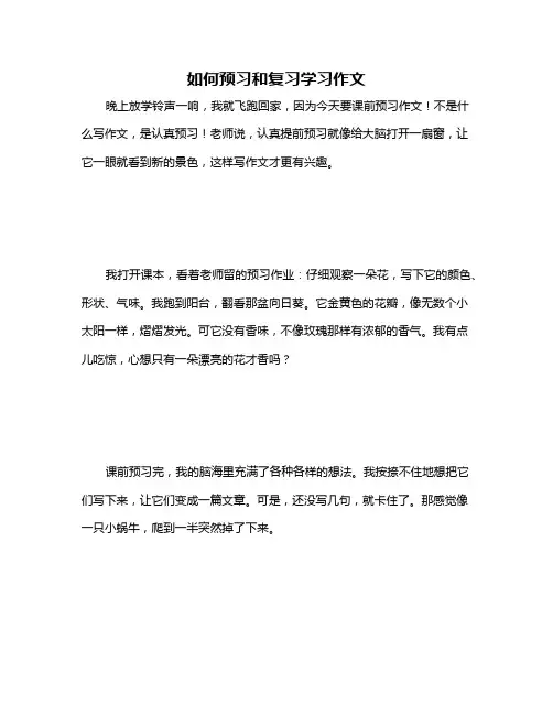 如何预习和复习学习作文