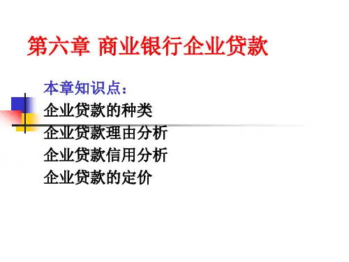 金融学专业_商业银行经营课程_06企业贷款