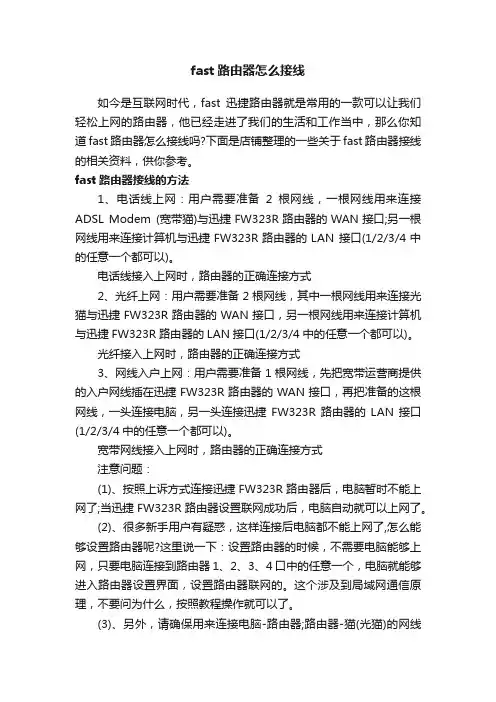 fast路由器怎么接线