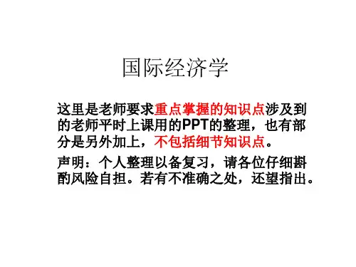 国际投资学重点知识点PPT整理