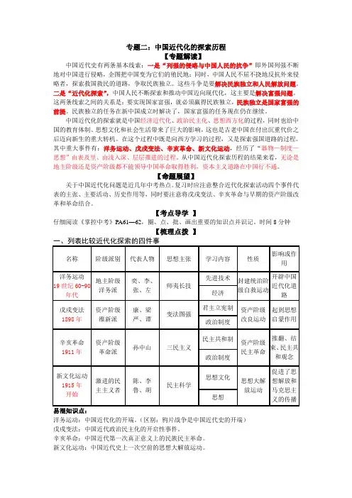 最新专题二：中国近代化的探索历程
