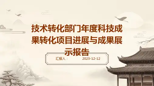 技术转化部门年度科技成果转化项目进展与成果展示报告