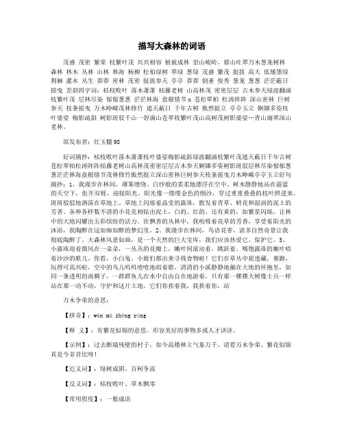 描写大森林的词语
