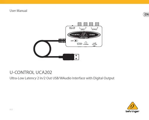 Behringer U-CONTROL UCA202 Ultra-Low Latency 2 In 