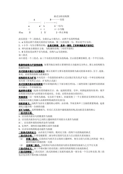 曲式分析【范本模板】