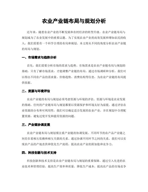 农业产业链布局与规划分析