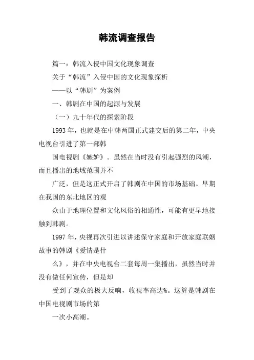 韩流调查报告