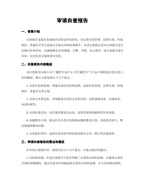 审读自查报告