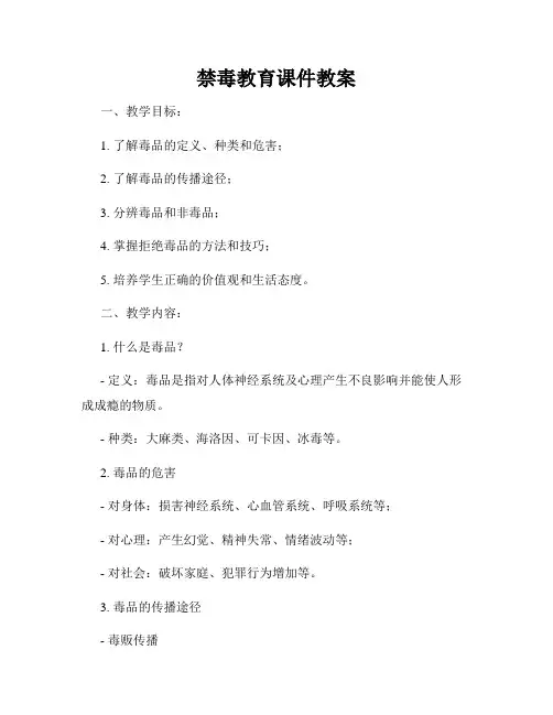 禁毒教育课件教案