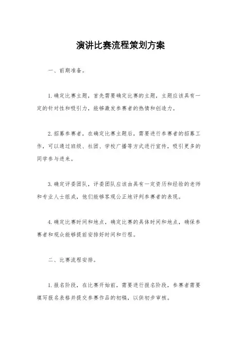 演讲比赛流程策划方案