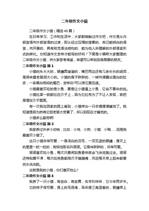 二年级作文小猫（精选46篇）