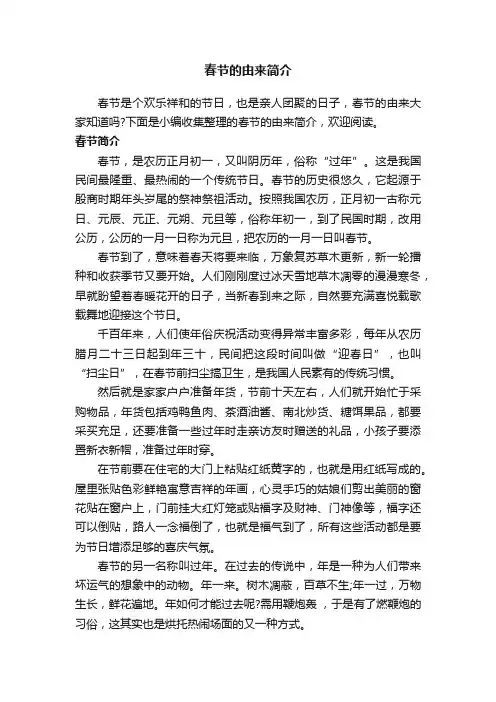 春节的由来简介