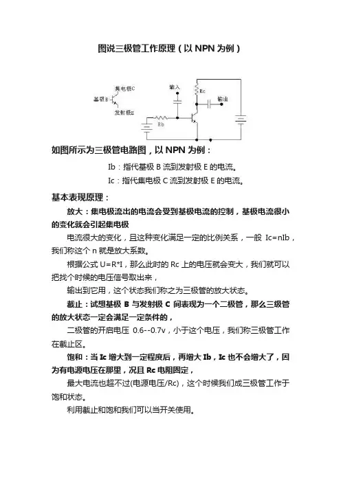 图说三极管工作原理（以NPN为例）