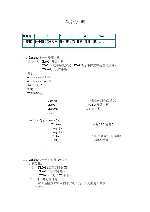 单片机学习经验——interrupt