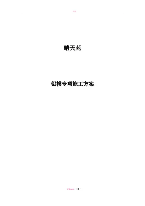 铝模专项施工方案