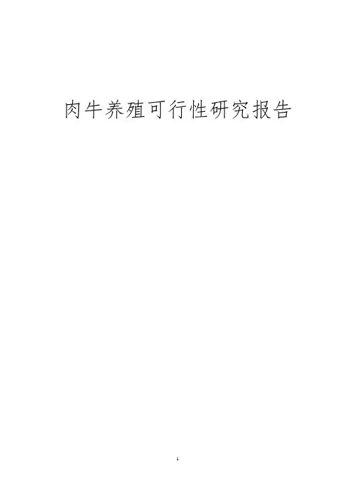 肉牛养殖项目可行性研究报告