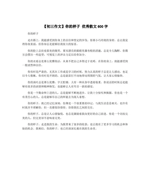 【初三作文】你的样子 优秀散文600字