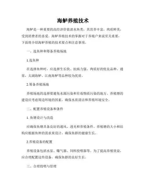 海鲈养殖技术