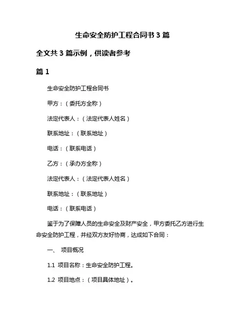 生命安全防护工程合同书3篇