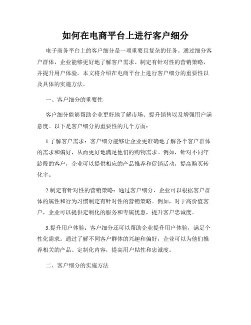 如何在电商平台上进行客户细分