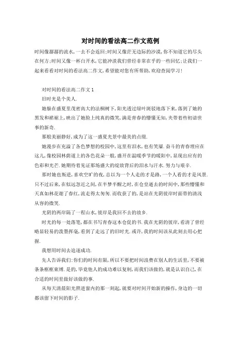 对时间的看法高二作文范例