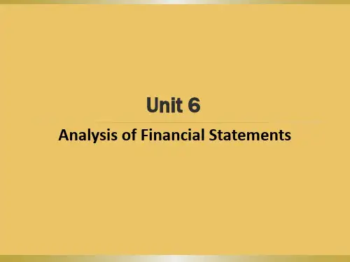大学课程《会计英语》PPT课件：Chapter 10 Unit 6