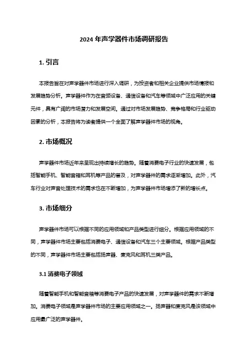 2024年声学器件市场调研报告