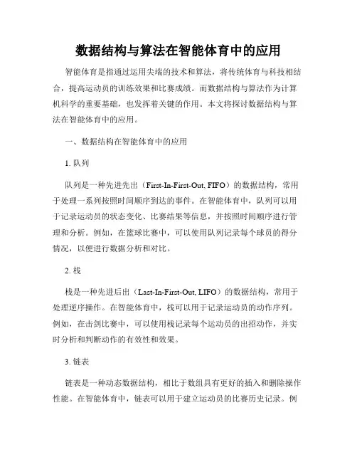 数据结构与算法在智能体育中的应用
