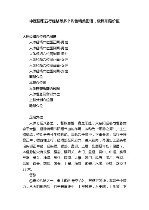 中医阴阳五行经络等多个彩色精美图谱，极具珍藏价值