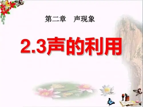 【精品精选教学PPT课件】2.3声的利用