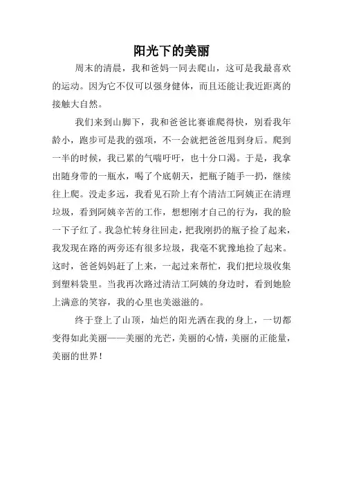 阳光下的美丽
