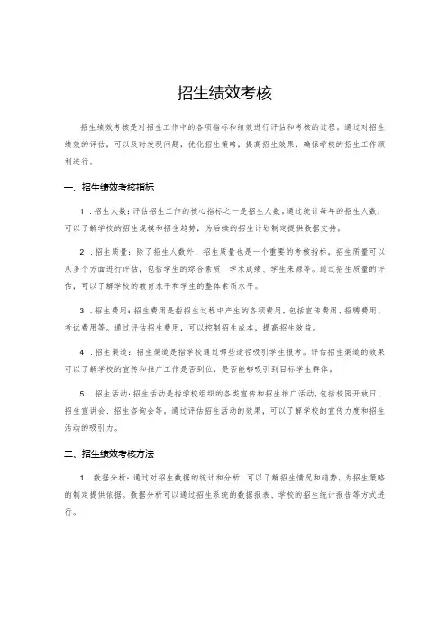 招生绩效考核