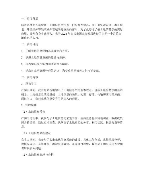 土地信息学实习报告