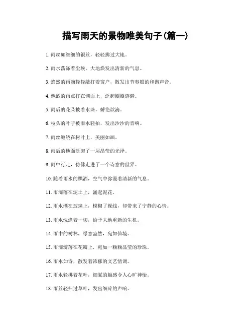 描写雨天的景物唯美句子(精选两篇)