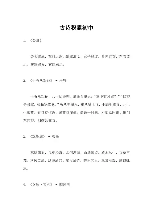 古诗积累初中
