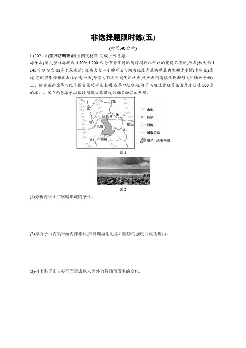 高考复习(地理)专项练习：非选择题限时练【含答案及解析】(五)