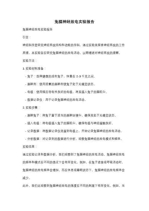 兔膈神经放电实验报告